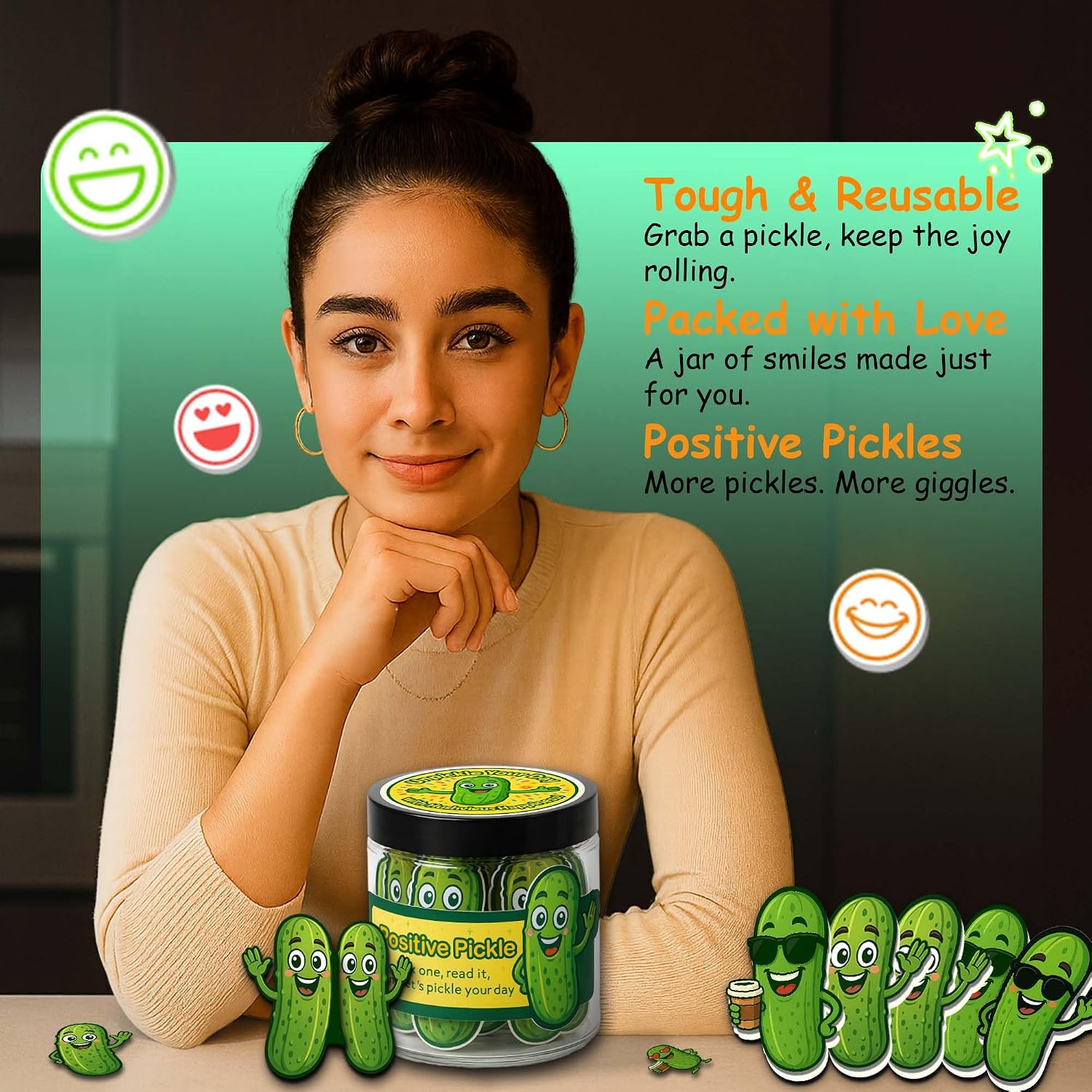 Positive Pickle Jar – 60 Uplifting Affirmation Cards